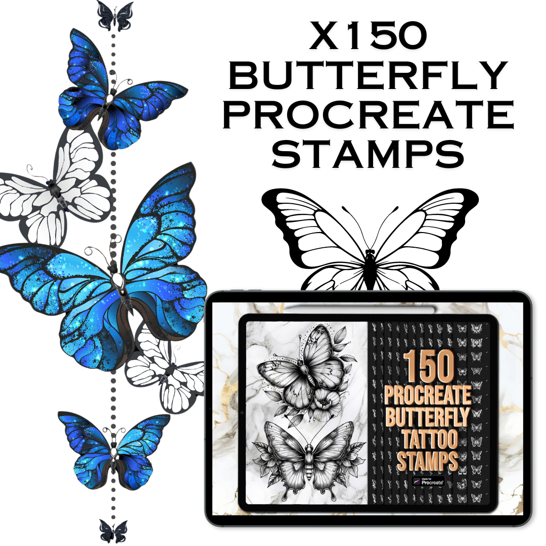x150 Butterfly Stamps For Procreate