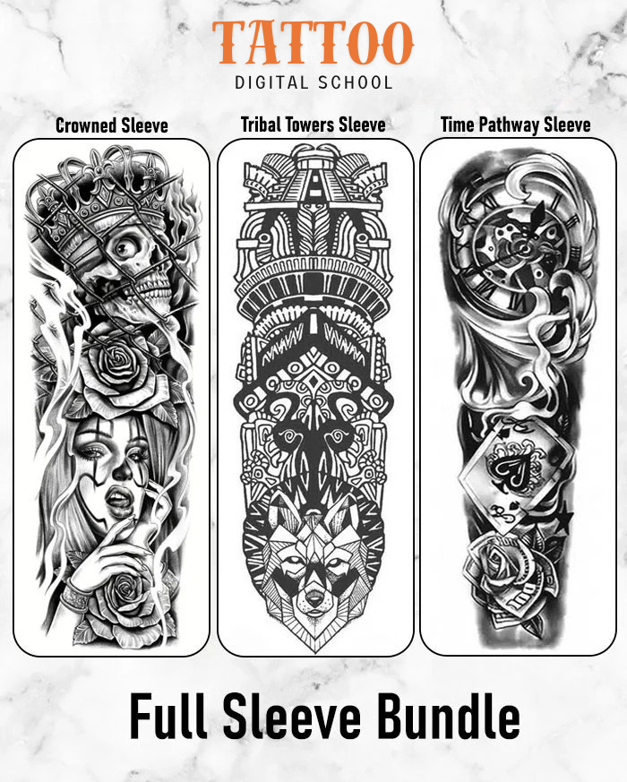 3 Popular Full Sleeve Tattoo Pack