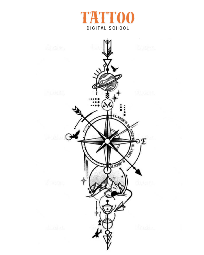 Wanderer’s Compass Tattoo